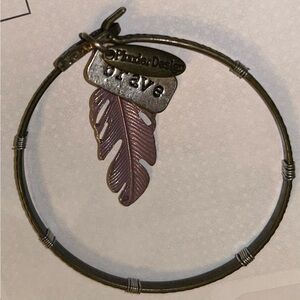 Plunder Design "Brave" Bracelet w/ Feather Dangle
